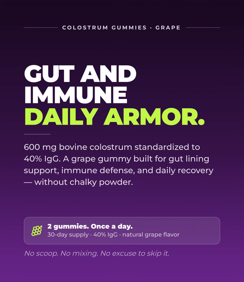 Bovine Colostrum Gummies - Gut & Immune Support (Grape) (60 Gummies) (30 Servings)