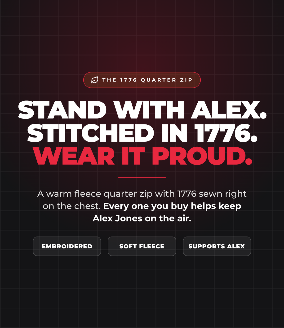 1776 Embroidered Quarter-Zip Sweatshirt