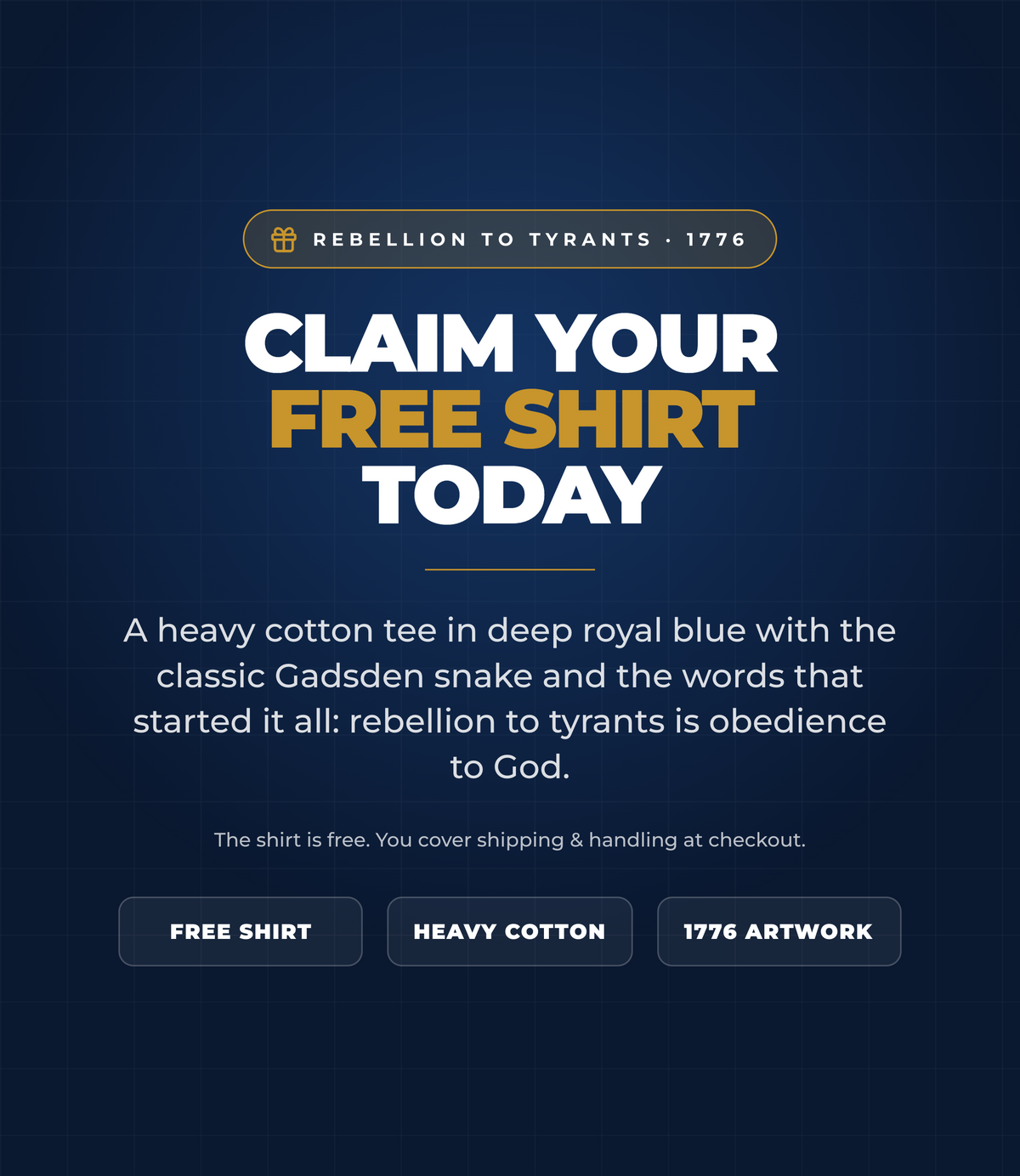 FREE Rebellion To Tyrants T-Shirt
