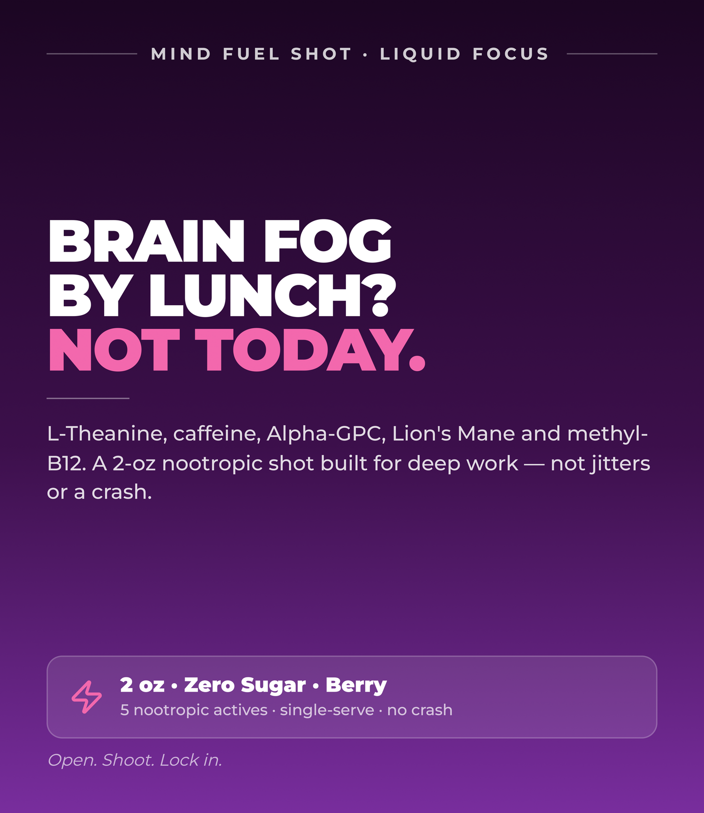 Optimal Human Mind Fuel - Nootropic Energy Shot (2oz Shot)