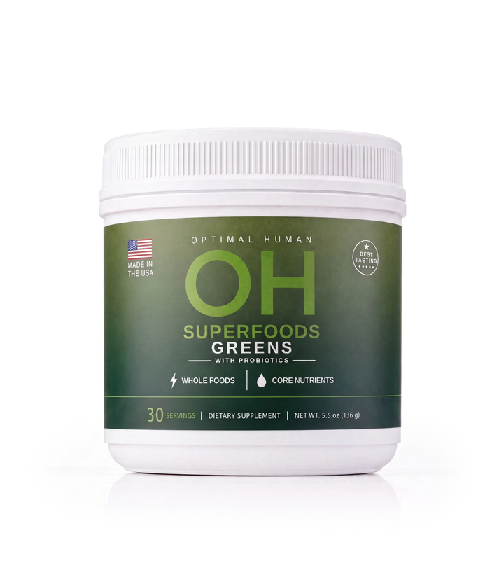 Optimal Human Superfood Greens - With Probiotics (5.5 oz) (30 Servings)