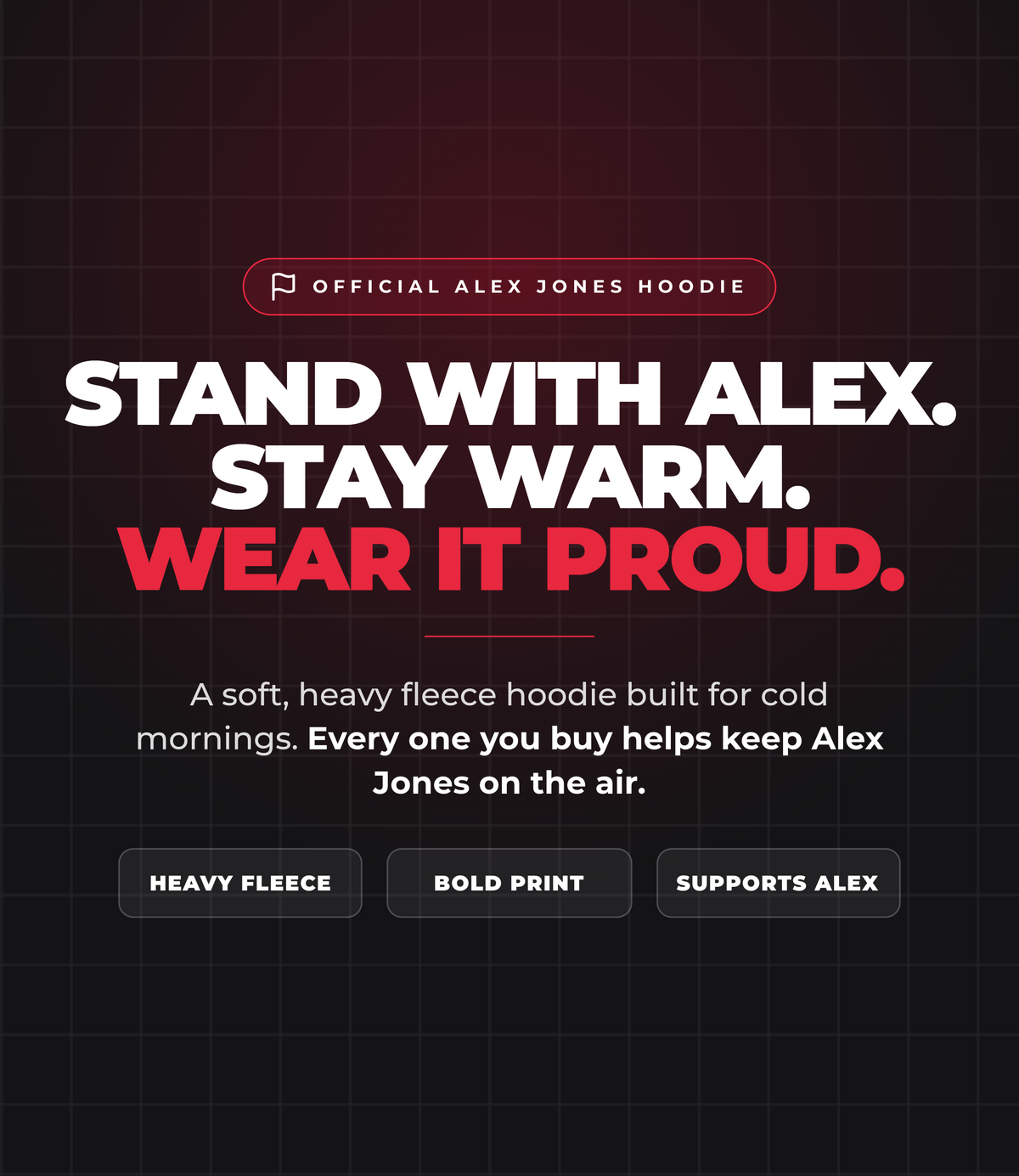 Stand with Alex. Stay warm. Wear it proud.