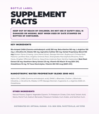 Optimal Human Mind Fuel - Nootropic Energy Shot (2oz Shot)
