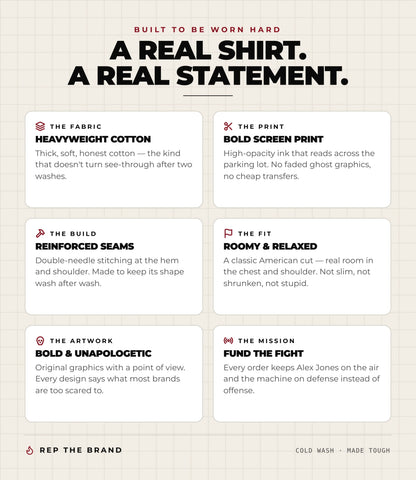 A real shirt, a real statement — heavyweight cotton tee construction