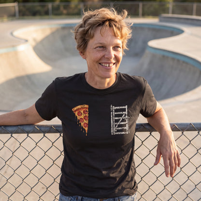 Amelia Earhart wearing the Pizza Gate t-shirt in black