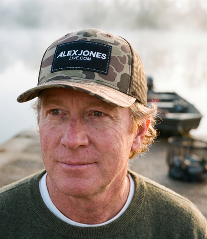 Alex Jones Live Duck Camo Patch Trucker Hat