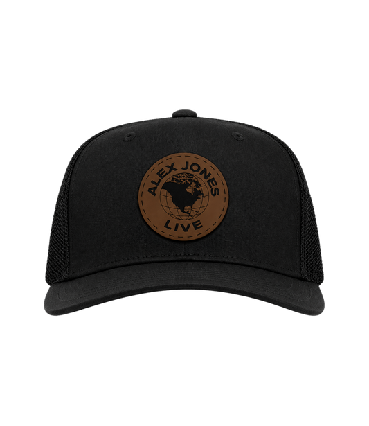 Alex Jones Live Globe Leather Patch Hat