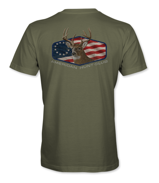 The Alex Jones Store - olive American Hunt Club T-Shirt - back