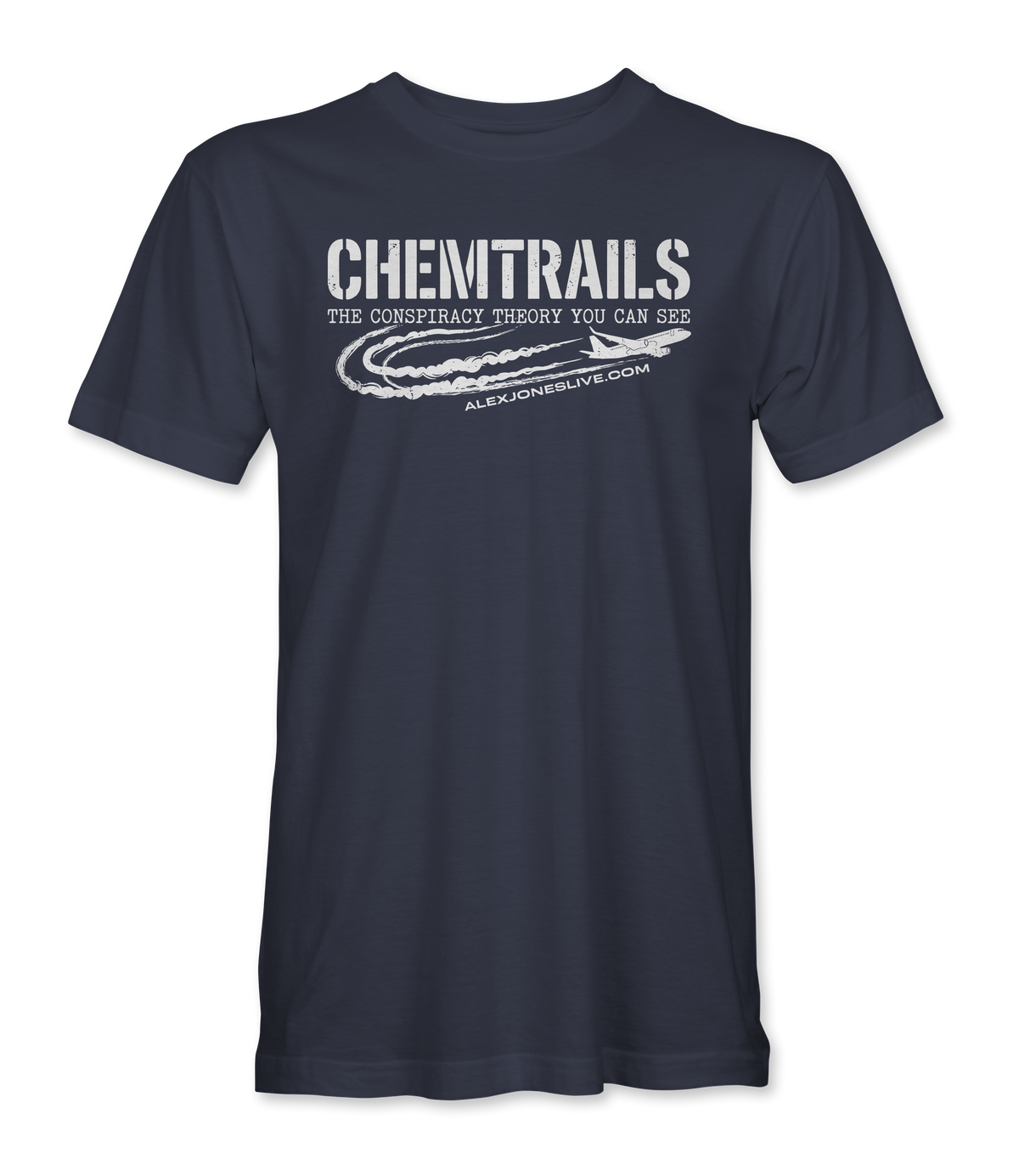 The Alex Jones Store - navy Chemtrails T-Shirt - front