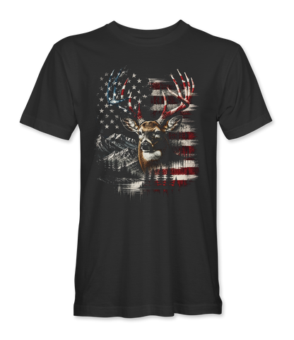 The Alex Jones Store - black Whitetail Flag T-Shirt - front