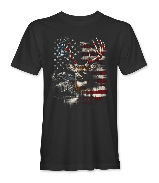The Alex Jones Store - black Whitetail Flag T-Shirt - front
