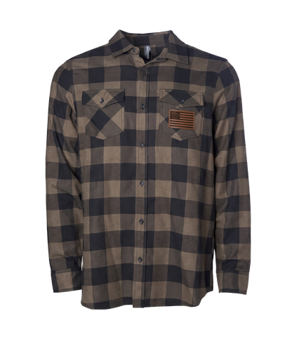 The Alex Jones Store - Betsy Ross Leather Patch Flannel Shirt - front