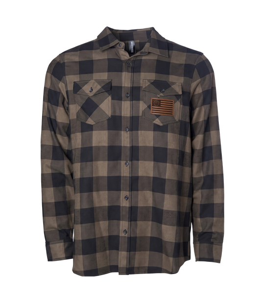 The Alex Jones Store - Betsy Ross Leather Patch Flannel Shirt - front