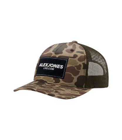The Alex Jones Store - Alex Jones Live Duck Camo Patch Trucker Hat - side