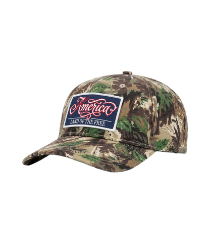 America "Land of the Free" Camo Patch Hat