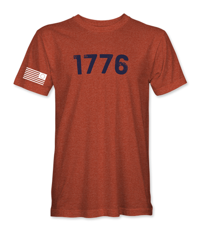 The Alex Jones Store - heather orange 1776 Distressed T-Shirt - front