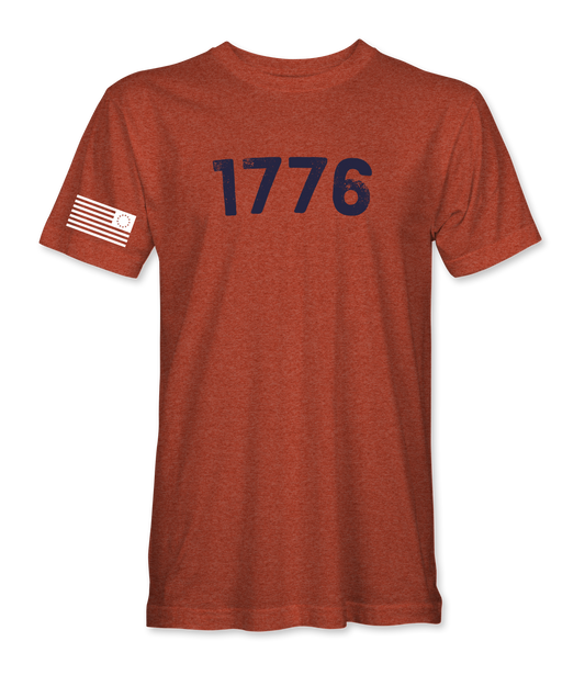 The Alex Jones Store - heather orange 1776 Distressed T-Shirt - front