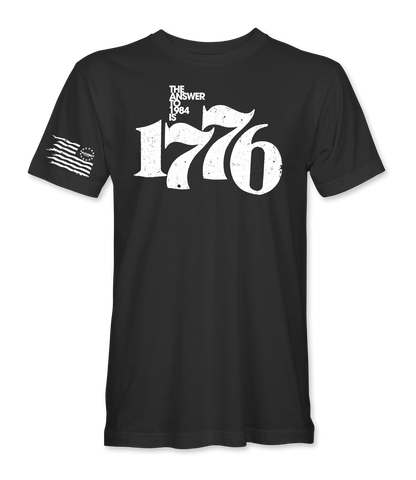 The Alex Jones Store - black The Answer To 1984 Is 1776 T-Shirt - front