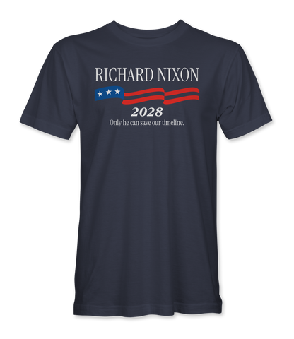 Richard Nixon 2028 — "Save Our Timeline" Premium T-Shirt