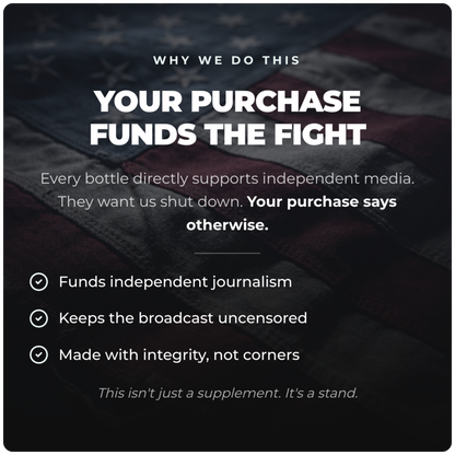 Alex Jones Naturals - Ultimate Chill - Deep Recovery & Stress Shield (60 Capsules)(30 Servings) — Ultimate Chill 'Your Purchase Funds The Fight' American flag graphic supporting independent media and uncensored broadcast