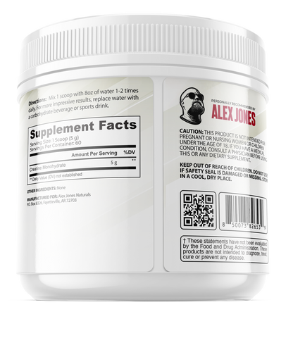 Ultimate Creatine Powder by Alex Jones (300 Grams) (60 Servings)