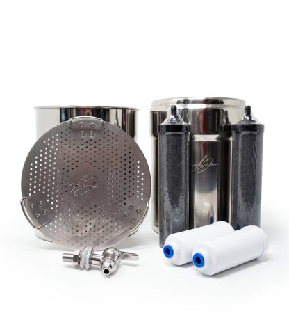 Dual Carbon Platinum Gravity-Fed Water Filter System