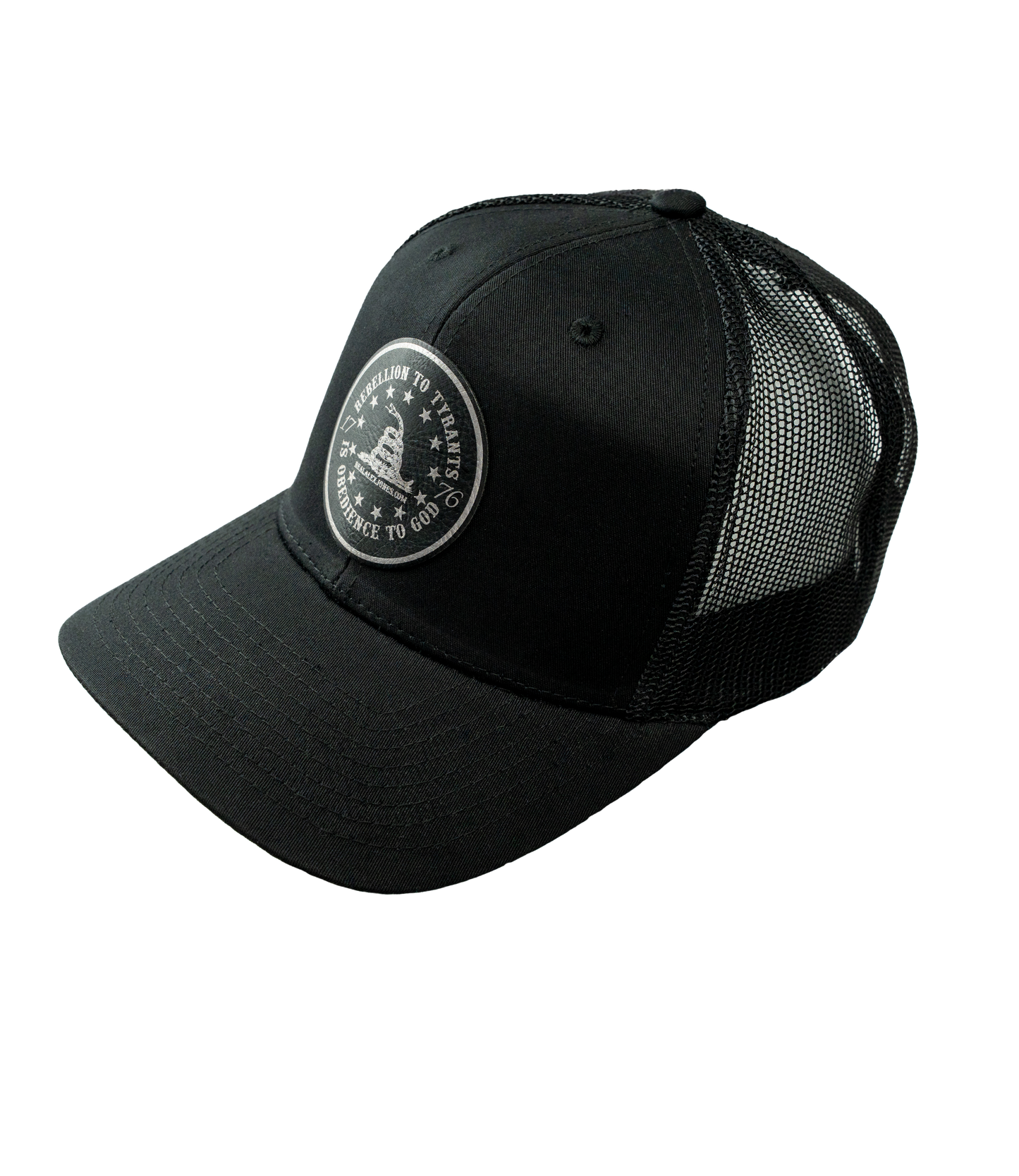 Obedience To God Circle Star Leather Patch Hat