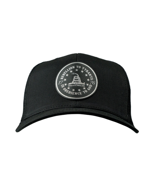 Obedience To God Circle Star Leather Patch Hat