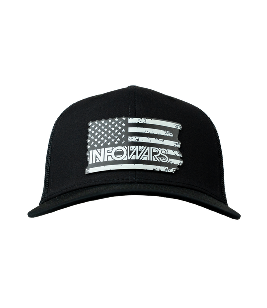 Infowars Flag Leather Patch Hat