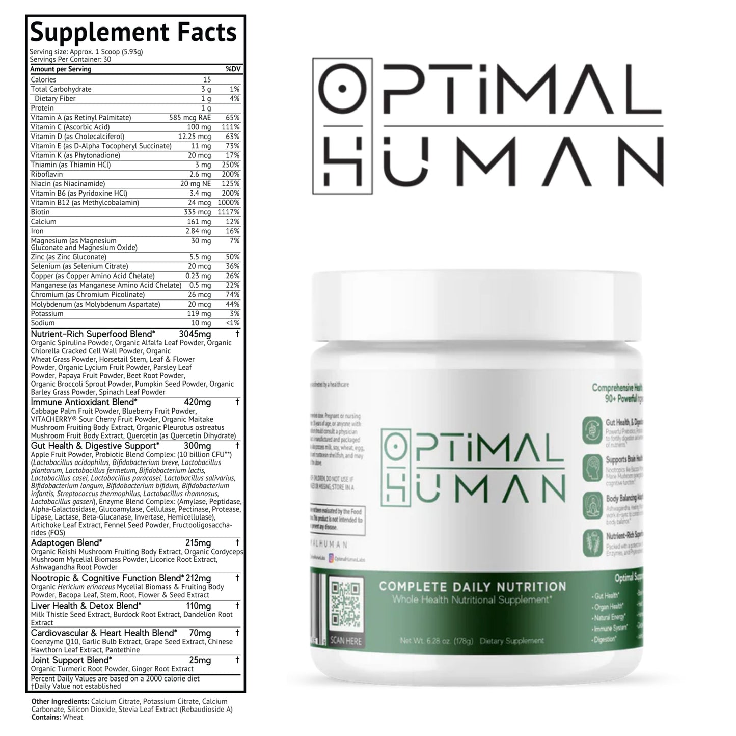 Optimal Human All-In-One Health Supplement