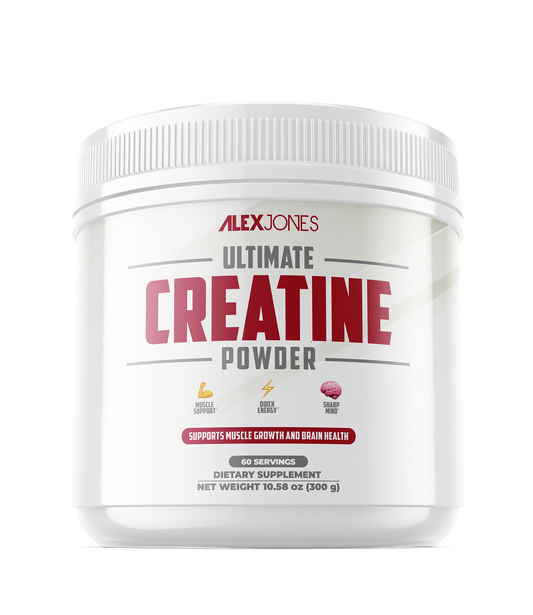 Ultimate Creatine Powder by Alex Jones (300 Grams) (60 Servings)