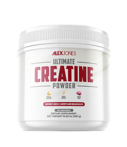 Ultimate Creatine Powder by Alex Jones (300 Grams) (60 Servings)