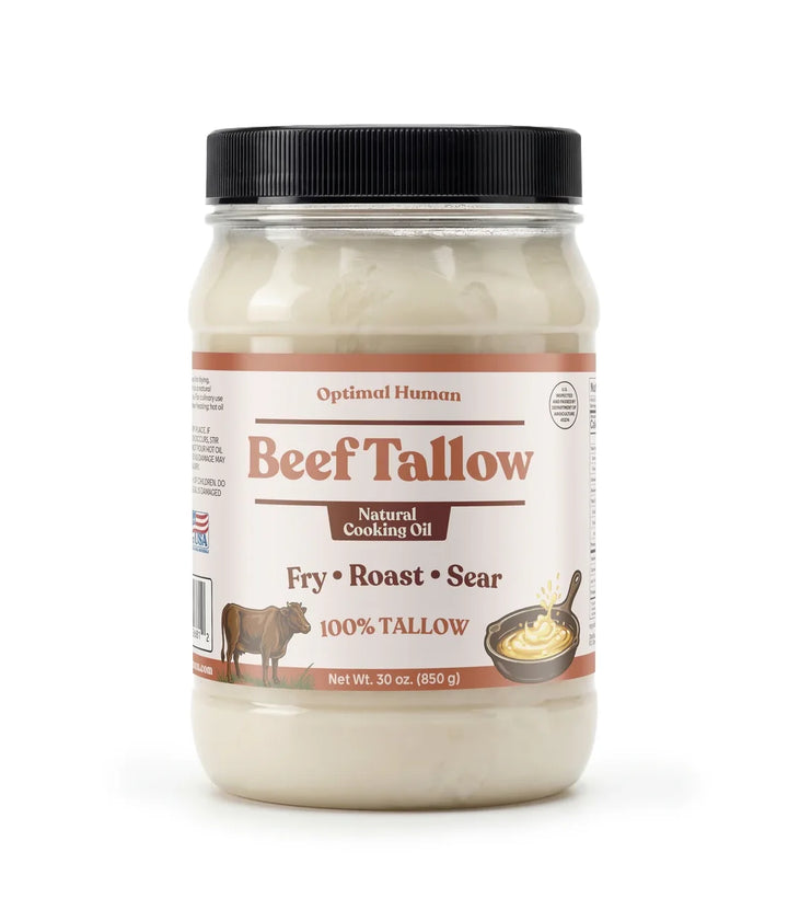 Pure Grass-Fed Beef Tallow - One Ingredient, USA-Sourced (2 lbs) (70 Servings)