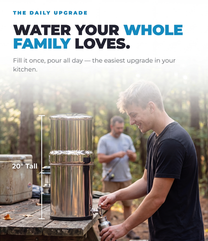 Dual Carbon Platinum Gravity-Fed Water Filter System