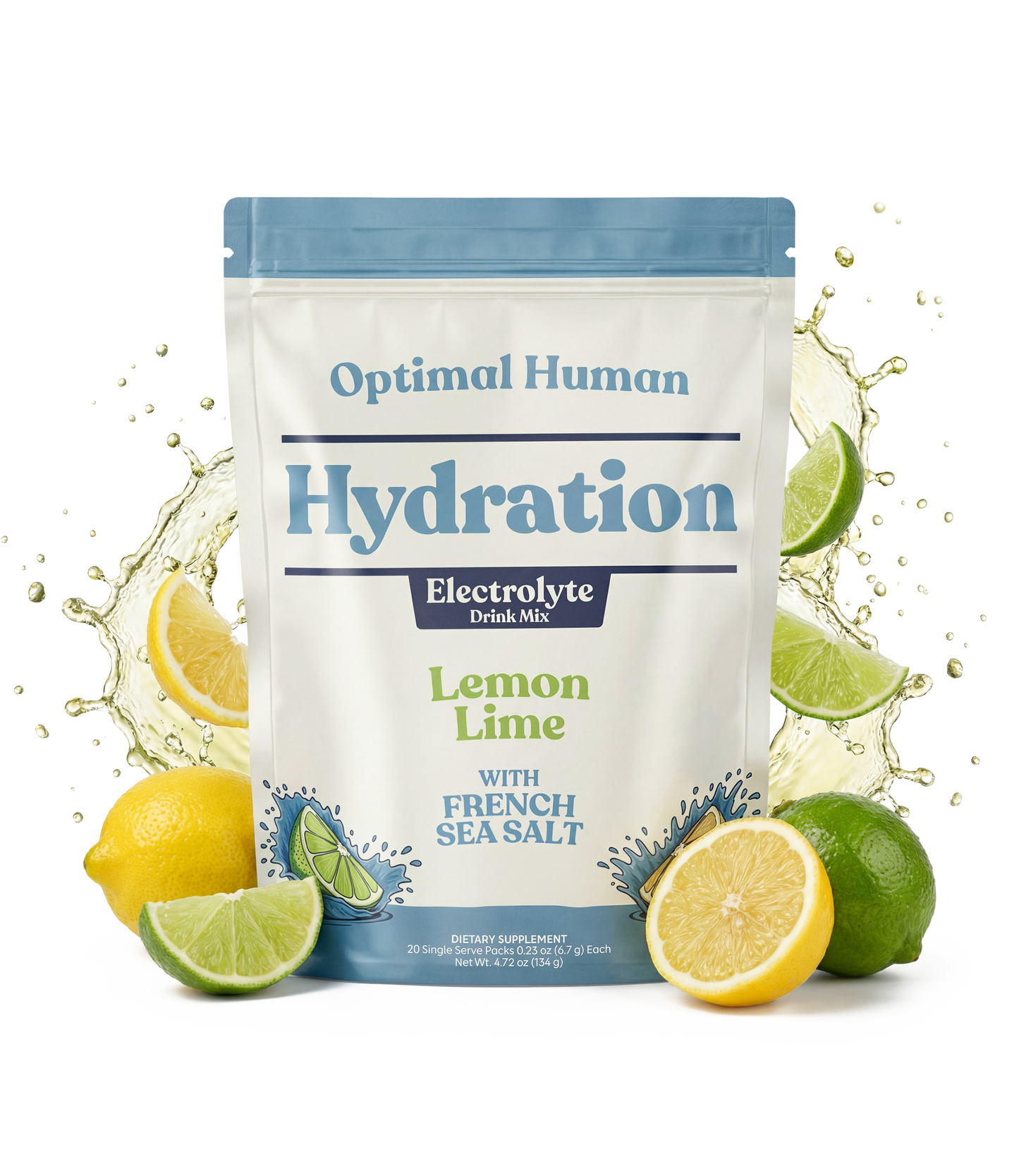 Optimal Human Hydration Drink Mix with French Sea Salt