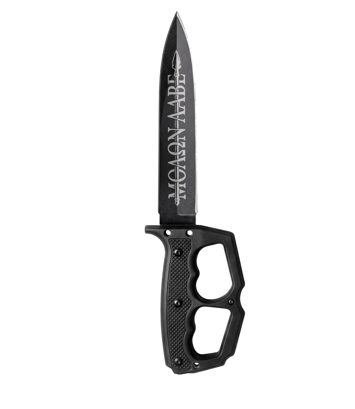 The Alex Jones Store - Molon Labe Trench War Dagger reverse side with "Molon Labe" in Greek letters with a spear etched on the blade