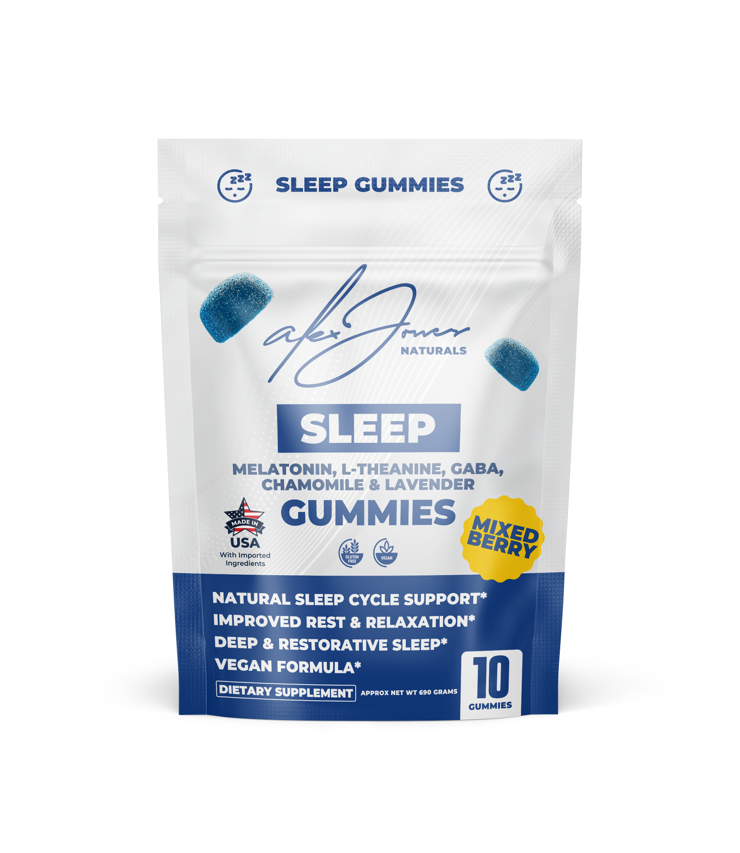 Sleep Gummies with Melatonin, L-Theanine, GABA, Chamomile & Lavender