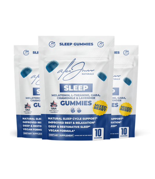 (3 Bags) Sleep Gummies with Melatonin, L-Theanine, GABA, Chamomile & Lavender